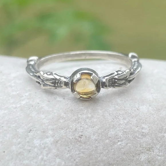 Celtic Dragon Ring .925 Sterling Silver w/ genuine citrine sz 9 medieval dragon - Picture 5 of 16